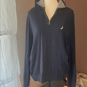 Nautica Men's Zip-Up Sweater - Navy and Gray